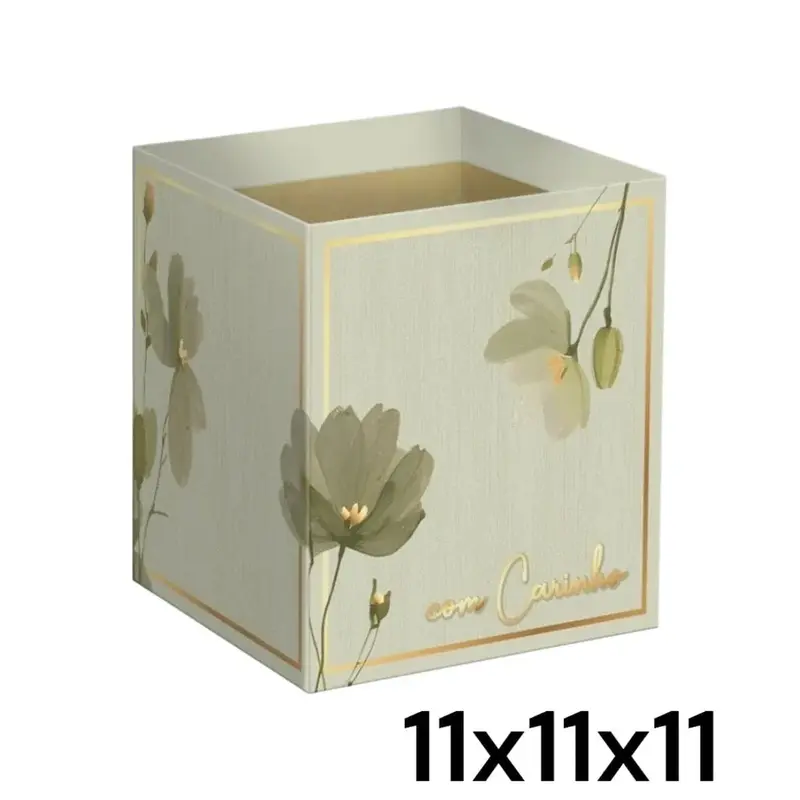 Cachepots Quadrado De Papelão Para Presente 11x11x11cm