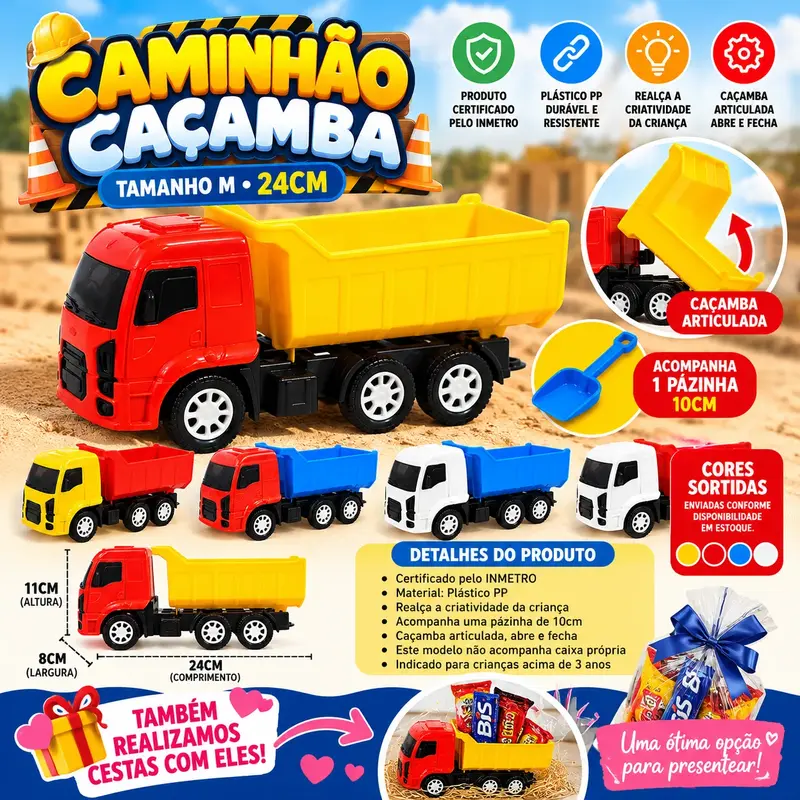 Caminhão Caçamba Infantil Articulado – 24 cm