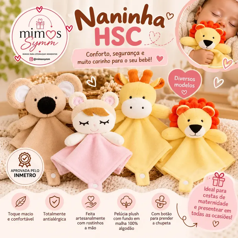 Naninha HSC de Pelúcia – Aconchego e Carinho para o Bebê 🧸💕
