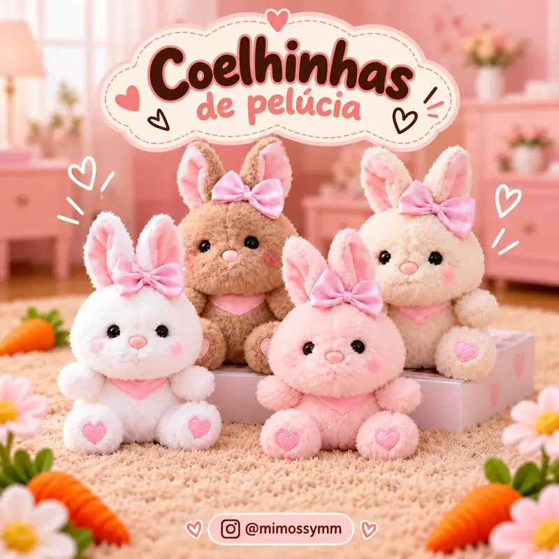 Coelhinha de Pelúcia com Lacinho – Presente e Cestas
